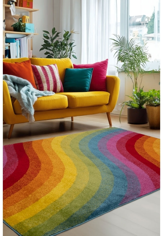 Bold, vibrant, poppy modern and traditional rug