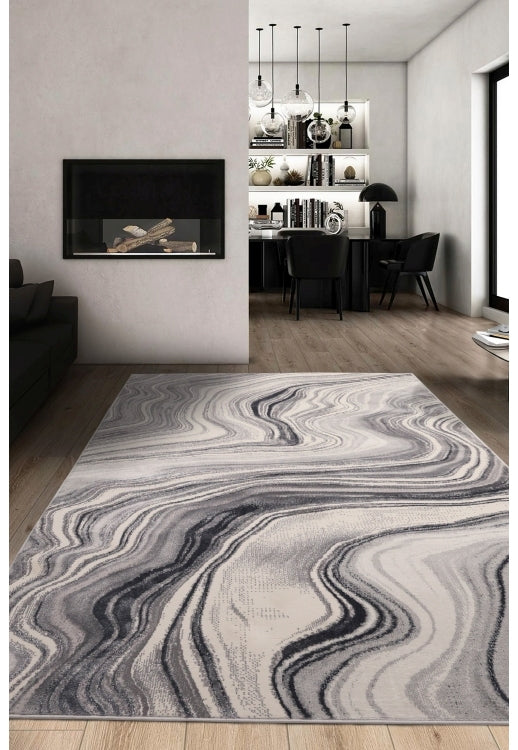 Modern High Shine Marble Rug