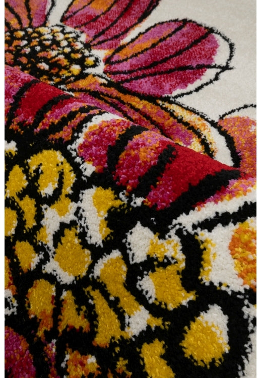 Bold, vibrant, poppy modern and traditional rug