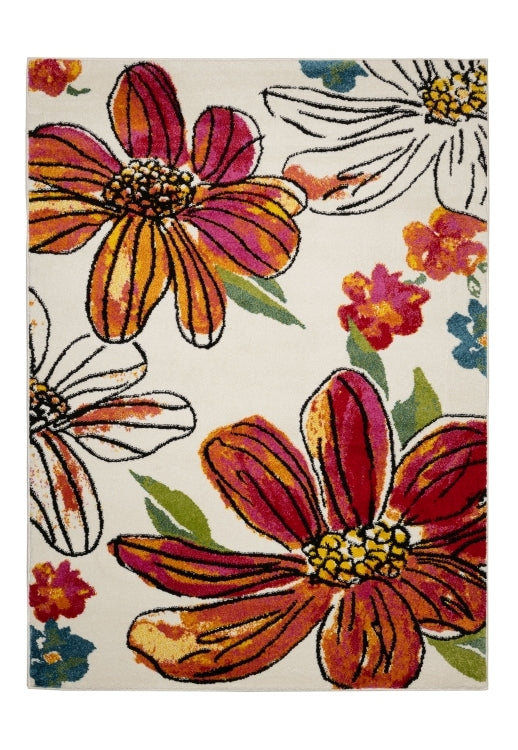 Bold, vibrant, poppy modern and traditional rug