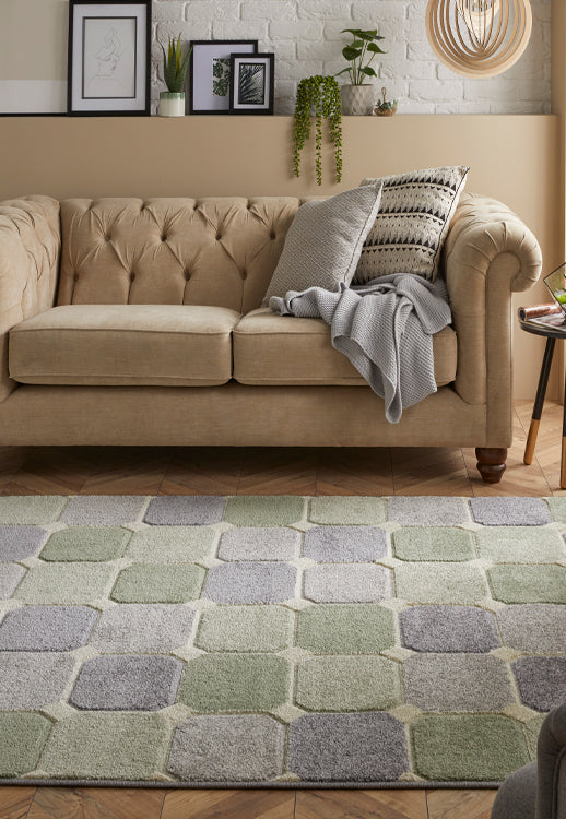 Contemporary Modern Living Machine Woven Rug