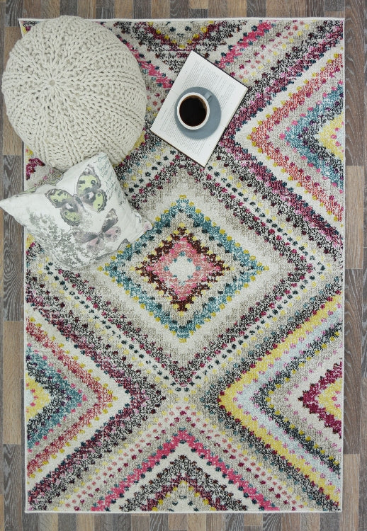 Bold, vibrant, poppy modern and traditional rug