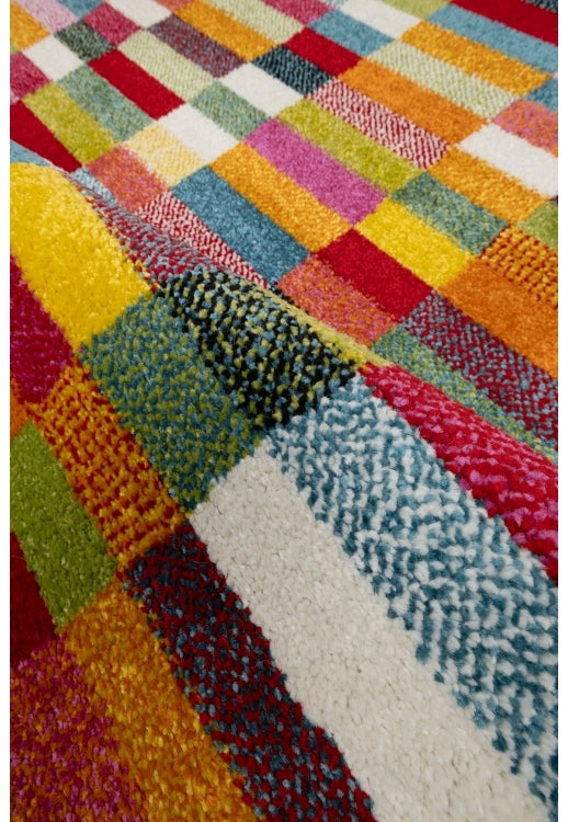 Bold, vibrant, poppy modern and traditional rug