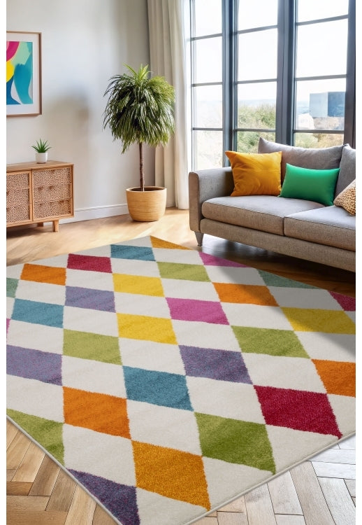 Bold, vibrant, poppy modern and traditional rug