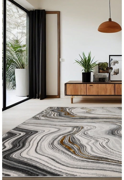Modern High Shine Marble Rug